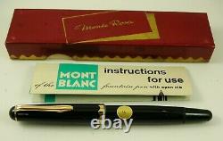 1950's MONTE ROSA BLACK FOUNTAIN PEN BY MONTBLANC. NEW NEVER INKED BOX + PAPER