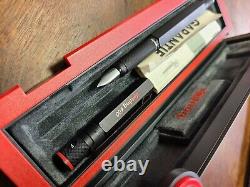 1990's Rotring 600 Fountain Pen Black Knurled Fine Nib Red Letters New In Box