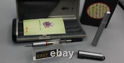 1990s Rotring 900 Matte Steel Fountain Pen Med nib Near Mint Boxed