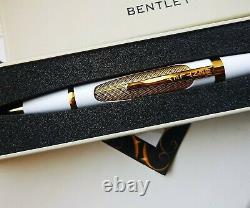 24ct Gold Plated Bentley Ballpoint Writing Pen White Gift Boxed Free Ink 24K