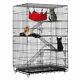 4-tier Cat Cage Cat Playpen Kennel Crate Chinchilla Rat Box Cage Enclosure With