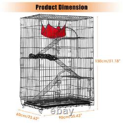 4-Tier Cat Cage Cat Playpen Kennel Crate Chinchilla Rat Box Cage Enclosure with