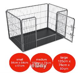 4pc Heavy Duty Puppy Play Pen Dog Crate Whelping Box Rabbit Enclosure Dog Cage