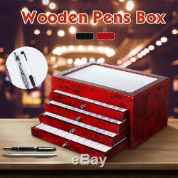 56 Fountain Pen Display Box Organizer Wood Storage Collection Tray Case Holder
