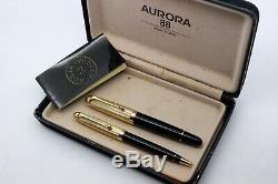 AURORA 88 Ottantotto Set- 801/831-Fountain Pen-Piston-14K GOLD Nib+Ballpoint-BOX