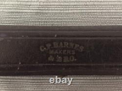 Antique 1858 C. P. Barnes & Bro. Gold Nib #7 Extra, Ebony Desk Plate Holder WithBox
