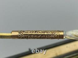 Antique Mabie Todd #2 Dip Fountain Pen Carved Mother Of Pearl #2 flex nib BOXED