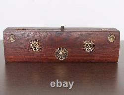 Antique Reproduction Beautiful Brass Design Handmade Wooden Pen/Pencil Box #616