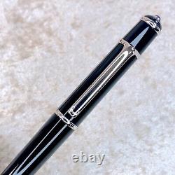 Authentic Cartier Ballpoint Pen Diabolo Black Resin Silver Trim with Box