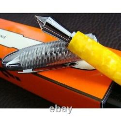 BREITLING Ballpoint Pen Yellow Marble Silver Giveaway Novelty Item Gimmick Box