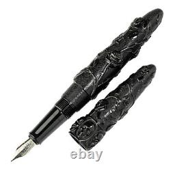 Benu Skulls and Roses Fountain Pen in Crow Black Medium Point -New in Box