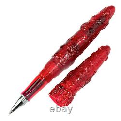 Benu Skulls and Roses Fountain Pen in Red Rose Extra Fine Point NEW in Box