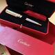Cartier Ballpoint Pen Cartier De Santos Silver Palladium Finish Withbox Unused