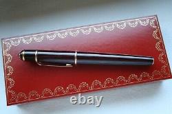 CARTIER Diabolo Ruby RED STONE Burgundy Marble ROSE GOLD Fountain Pen MINT, BOX