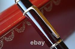 CARTIER Diabolo Ruby RED STONE Burgundy Marble ROSE GOLD Rollerball Pen MINT BOX