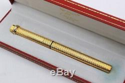 CARTIER VENDOME-FOUNTAIN Pen-CISELE-18K GOLD NIB- 80's With BOX (Santos-Pasha)