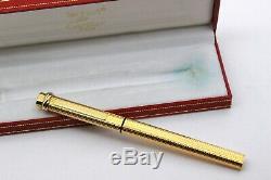 CARTIER VENDOME-FOUNTAIN Pen-CISELE-18K GOLD NIB- 80's With BOX (Santos-Pasha)