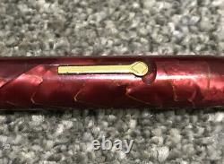 CONWAY STEWART 84 RED ROSE GOLD VEINS FOUNTAIN PEN-14ct NIB-BOX-FREE UK POST