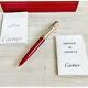 Cartier Ballpoint Pen Diabolo Bordeaux Color With Box Ladies Stationery Unused