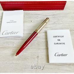Cartier Ballpoint pen Diabolo Bordeaux Color with Box Ladies Stationery Unused