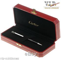 Cartier C-logo Kugelschreiber Lack+palladium Ballpoint Pen Stylo Bille Penna+box