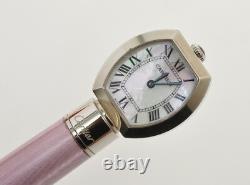 Cartier Limited Edition pink enamel ballpoint pen with built-in watch new in box