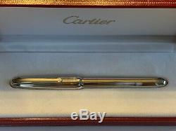Cartier Louis Cartier Fountain Pen Godron Platinum Brand New. Never Used. In Box