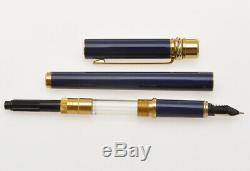 Cartier Must 3 Anneaux lapis blue lacquer fountain pen new old stock in box