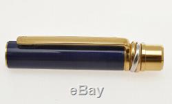 Cartier Must 3 Anneaux lapis blue lacquer fountain pen new old stock in box