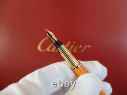 Cartier Must Fountain Pen With 18K Gold Nib Very Rare WithBox and Certificate
