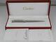 Cartier Pasha Platinum Plated Ballpoint Pen With Box (new)