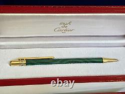 Cartier Pen Malachite Ballpoint Green Pen Super Rare New Old Stock Full Set Box
