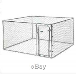Chain Link 7.5 ft x 7.5 ft x 4 ft Dog Boxed Kennel Outdoor Easy Assembly Pet Pen