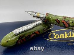 Conklin Nozac Green Rain Forest Fountain Pen 14k B New In Box