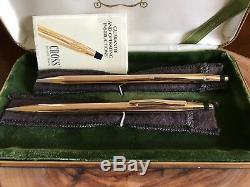 Cross 14k Solid Gold Vintage Ball Pen and Pencil Set NEW IN BOX