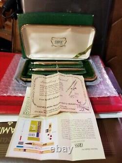 Cross 14k Solid Gold Vintage Ball Point Pen and Pencil Set With Original Box EUC