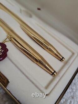 Cross 18k Gold Ballpoint Pen & 0.5mm Pencil Set New In Box Made In Usa 280105