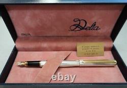 Delta Sterling Silver Fountain Pen 18 Kt. Fine Point Nib New In Box Vintage