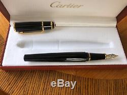 Diabolo De Cartier Fountain Black/gold Pen, New In Box