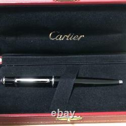 Diabolo de Cartier Ballpoint pen Black×silver withbox Never used from Japan F/S