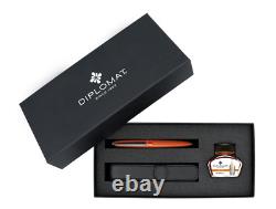 Diplomat Aero Fountain Pen Gift Set, Orange, New in Box, Made in Germany