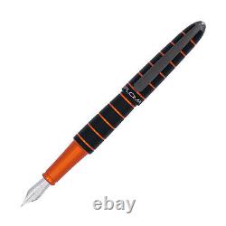 Diplomat Elox Fountain Pen in Ring Black/Orange Broad Point NEW in Box