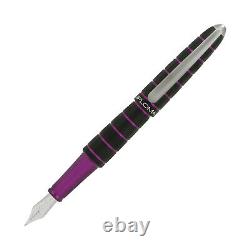 Diplomat Elox Fountain Pen in Ring Black/Purple Extra Fine Point NEW in Box