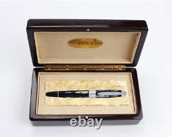 Duke 14K Fountain Pen Bright Pearl in the Dark Green Sea Gift Pen with Gift Box