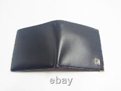 Dunhill Excellent Ballpoint Pen Gold & New Leather Bifold Wallet withBox 2 pcs set