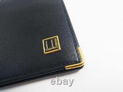 Dunhill Excellent Ballpoint Pen Gold & New Leather Bifold Wallet withBox 2 pcs set