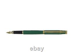 Elysee Fountain Pen Green Lacquer & Gold Fine Pt New In Box