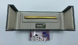 Elysee Germany Fountain Pen Gold Barley Pattern Fine Nib Mint Boxed