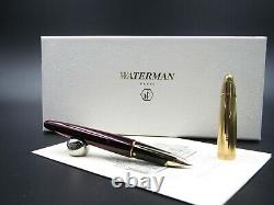 Fountain Pen Waterman Edson Ruby Red With Solid Gold Nib 18kt F Rare New in Box
