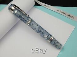 Fountain pen Toscana ice Light blue grey gold nib 18k F M Stub F Flexy boxed new